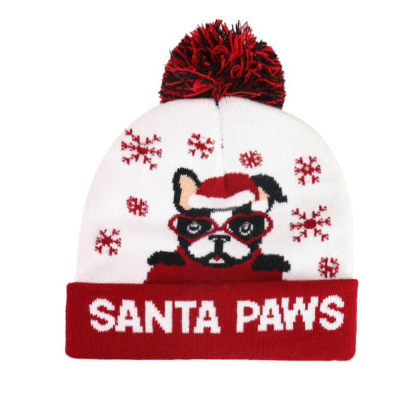 Wholesale Colorful Luminous Knitted Hat Removable Battery LED Light Christmas Hat